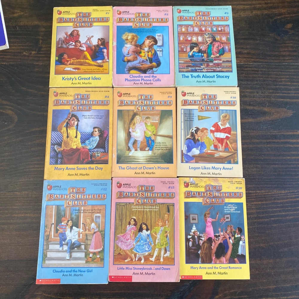 Vintage Theโ Baby-Sitters Club Book Lot of 9 Ann M Martin Scholastic 80s 90s BSC